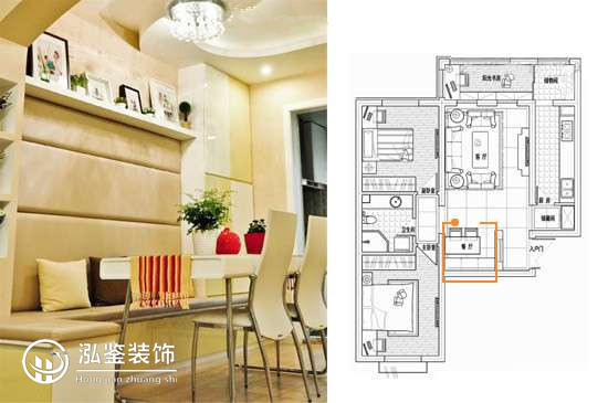 90平米兩室兩廳裝修設計效果圖