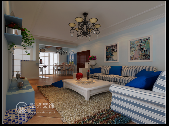 兩室兩廳地中海裝修設(shè)計(jì)