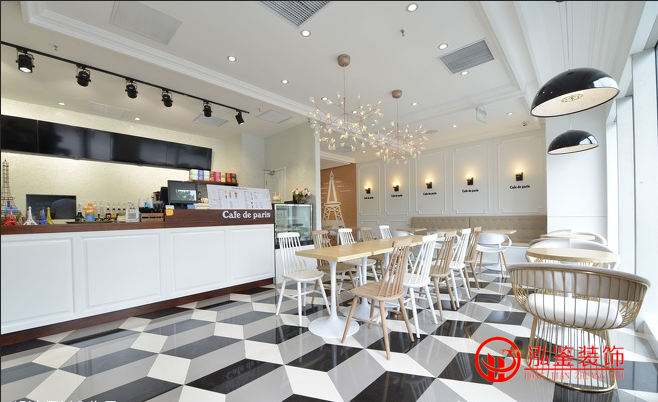 Cafe de paris甜品店裝修效果圖-北歐風格甜品店裝修效果圖